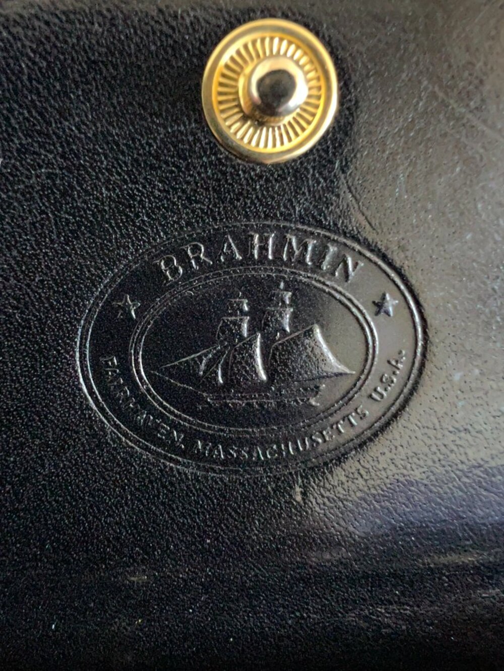 BRAHMIN Leather Mini Crossbody Purse In Black & Brown - Picture 10 of 11